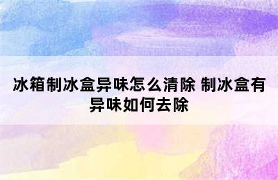 冰箱制冰盒异味怎么清除 制冰盒有异味如何去除